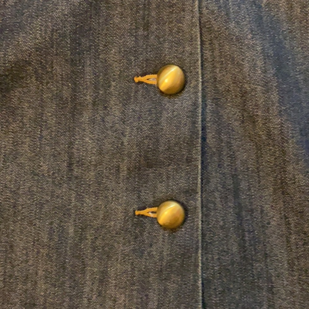 Michael Kors Denim Skirt With Gold Buttons - Picture 5 of 8